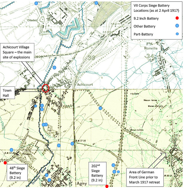 Location Of The Achicourt Explosions