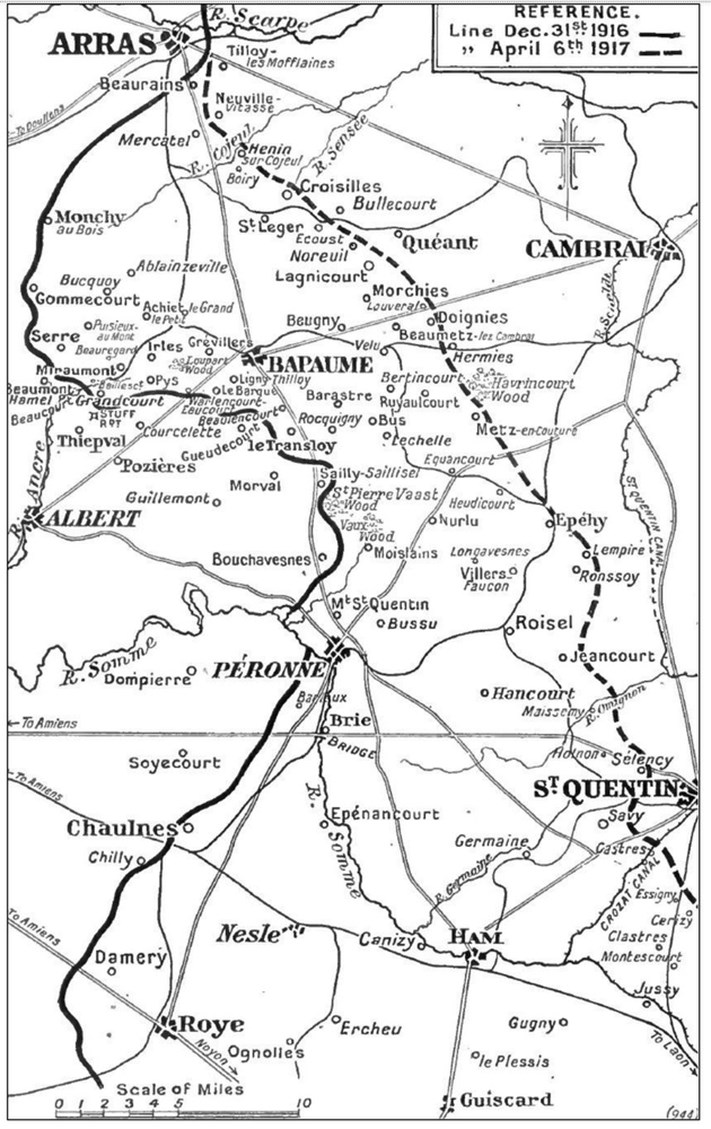 The Hindenburg Line Facing The British Sector 1917