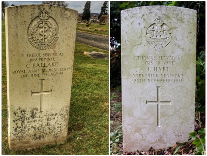 Headstones Showing Alias Names