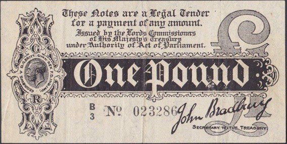 A Bradbury Bank Note