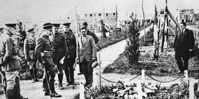 KGV At Cousin Maurice Of Battenburg's Grave (Ypres Town Cemetery)