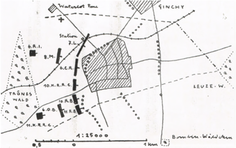 Guillemont Nau's Sketch Of The Situation At 1.00Pm