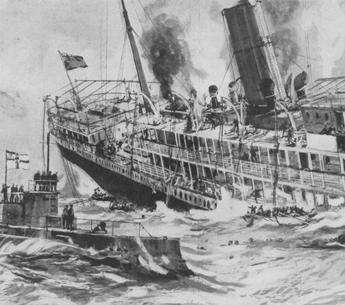 An Artist's Impression Of The Sinking Of The SS Falaba