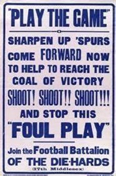 Great War Recruiting Poster Urging Spurs’ Players, Staff And Supporters To Enlist