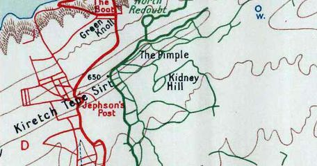 A Map Of The Kiretch Tepe Ridge Showing Jephson's Post Left Of Centre