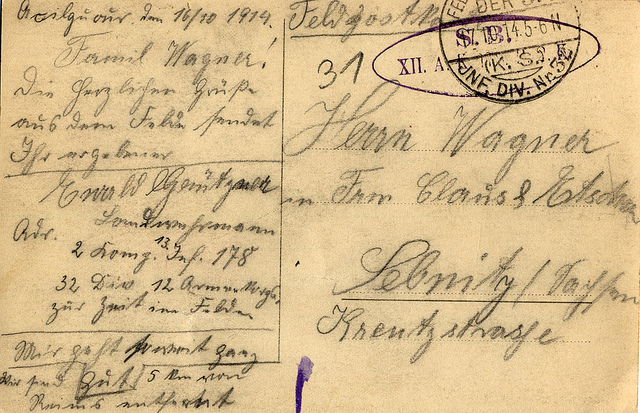 Landwehr Reservists Back Of Postcard