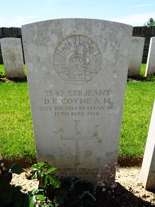 The Replacement Permanent Headstone At Vignacourt British Cemetery