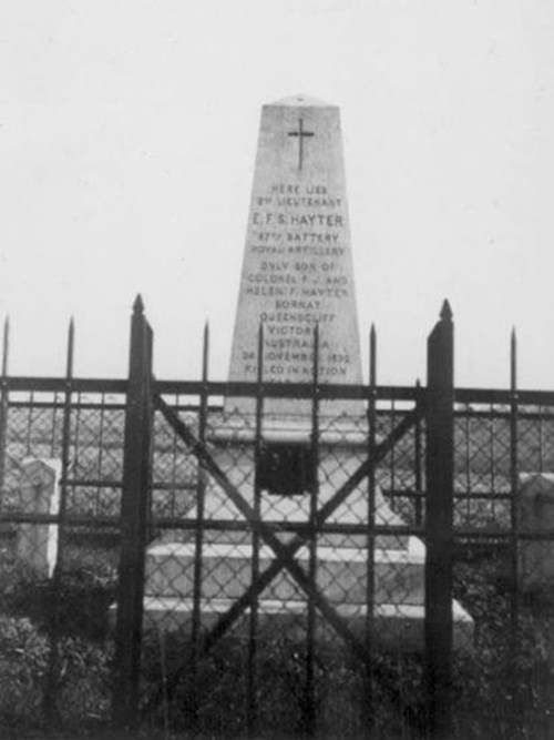 The private grave memorial erected.