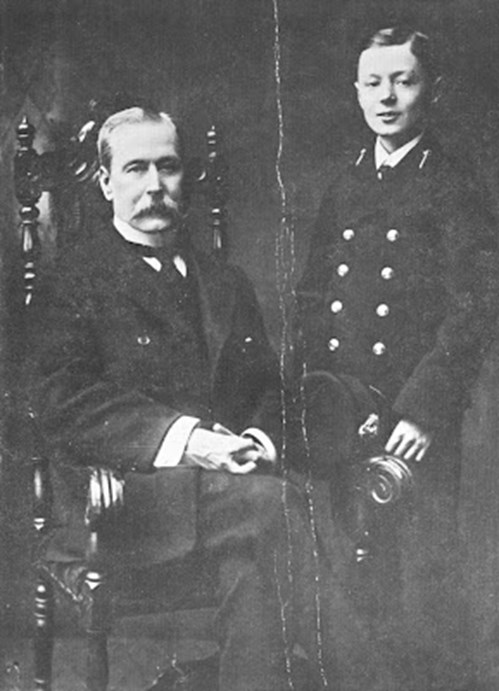 George Archer Shee As A Naval Cadet, Pictured With His Father.