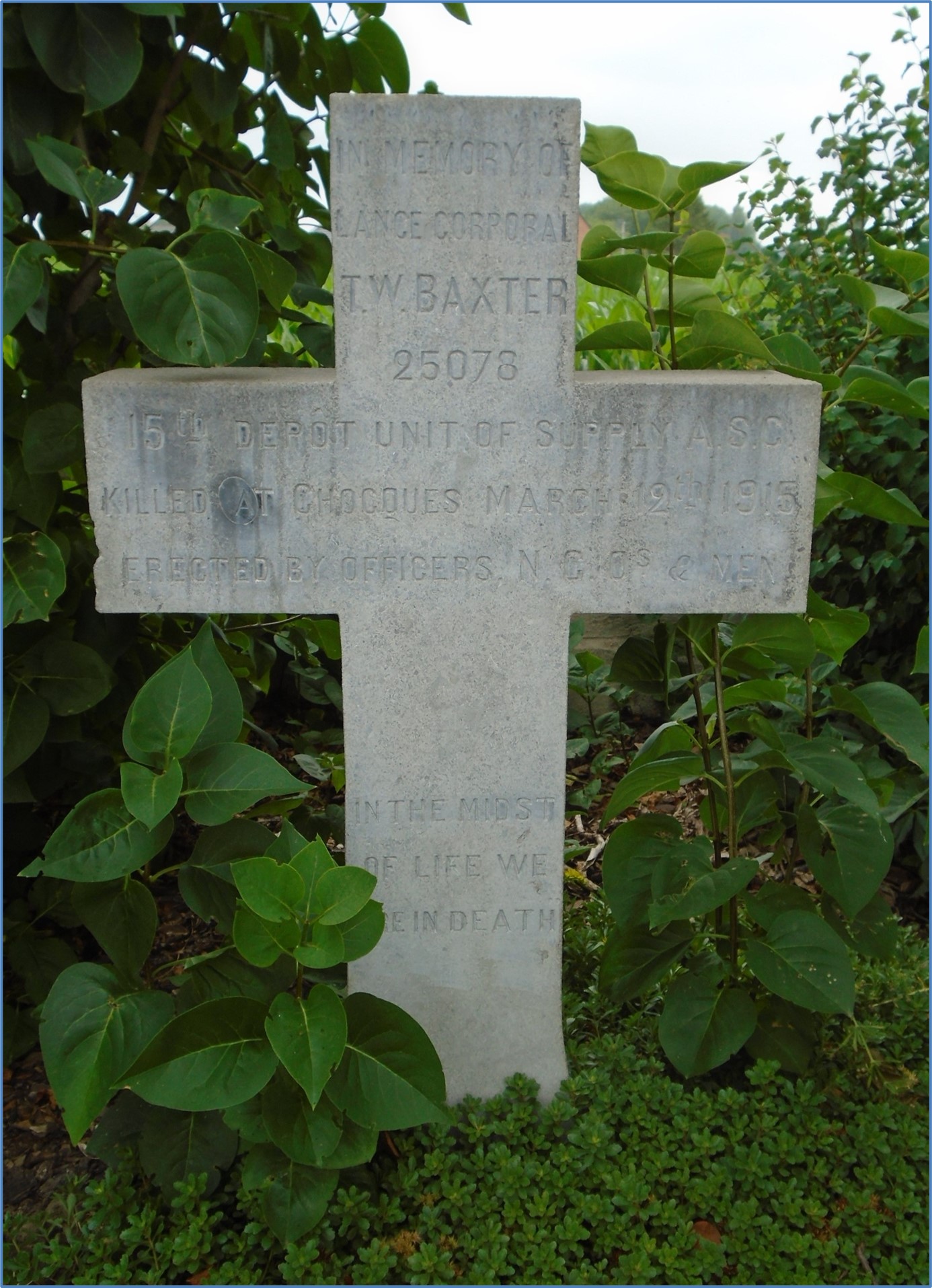 Lance Corporal Baxter, ASC, Headstone