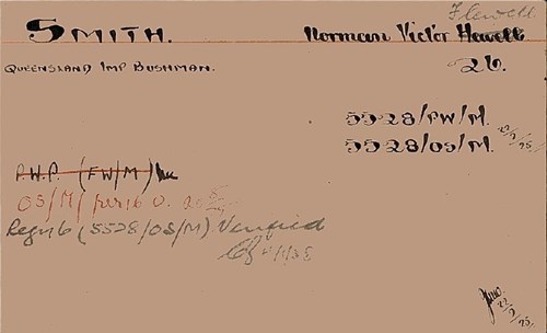 Norman Smith Pension Record Card