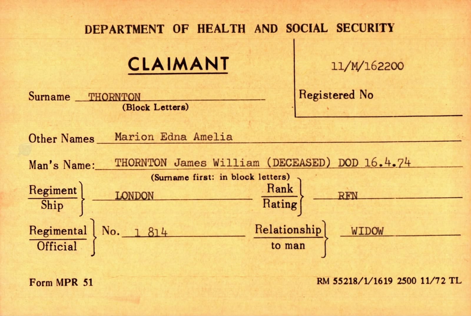 James Thronton Pension Card (2)