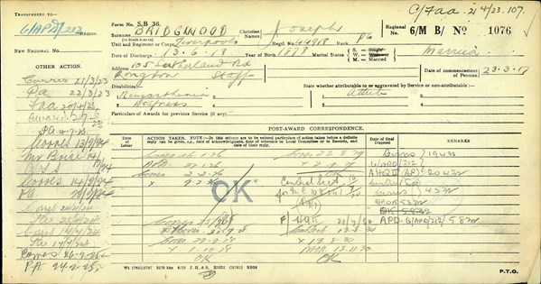 Joe Bridgewood Ledger