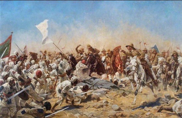 Charge Of The 21Th Lancers At Omdurman. Oil On Canvas