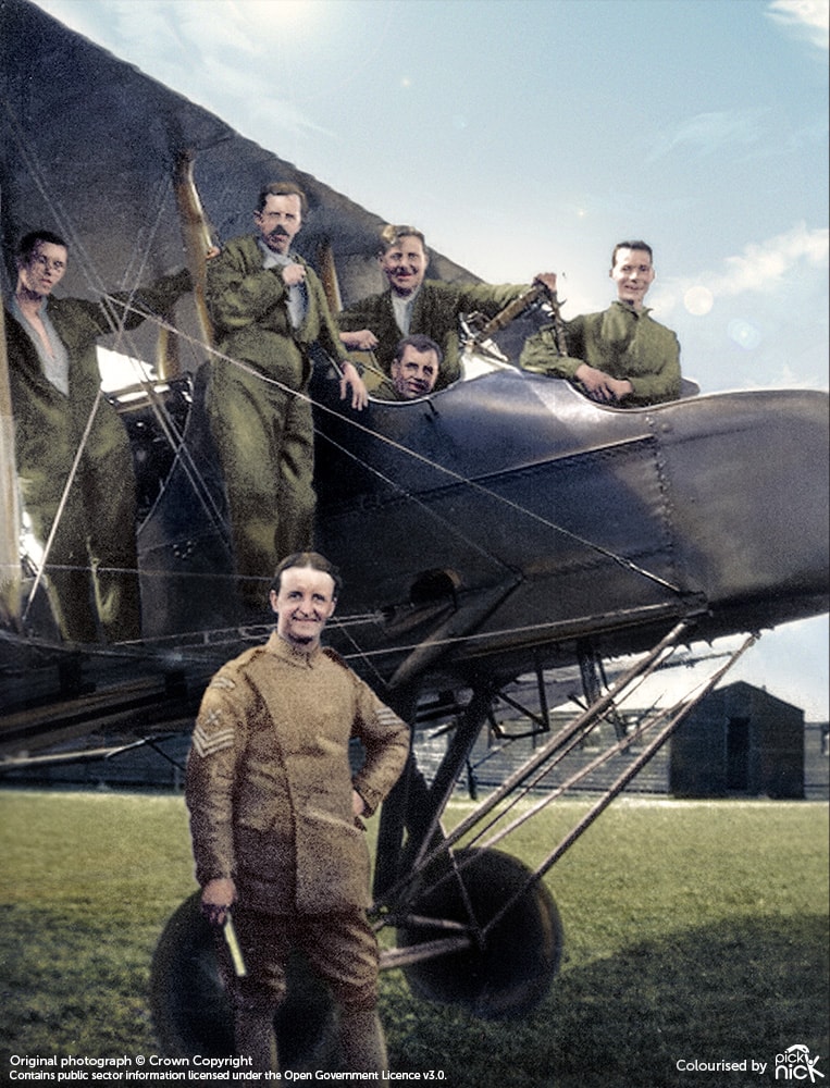 Groundcrew At Marham Fe2b Colourised Min
