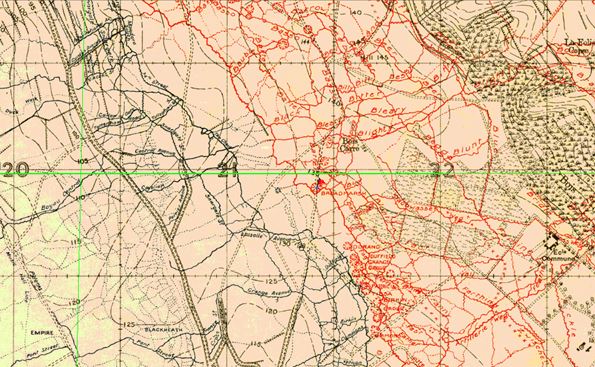 Trench Map Of The Vimy Sector.
