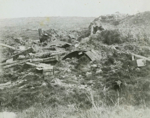 Destroyed Dugouts And Shelters; Prior To The War, Most Of The Terrain Here Was Heavily Wooded.