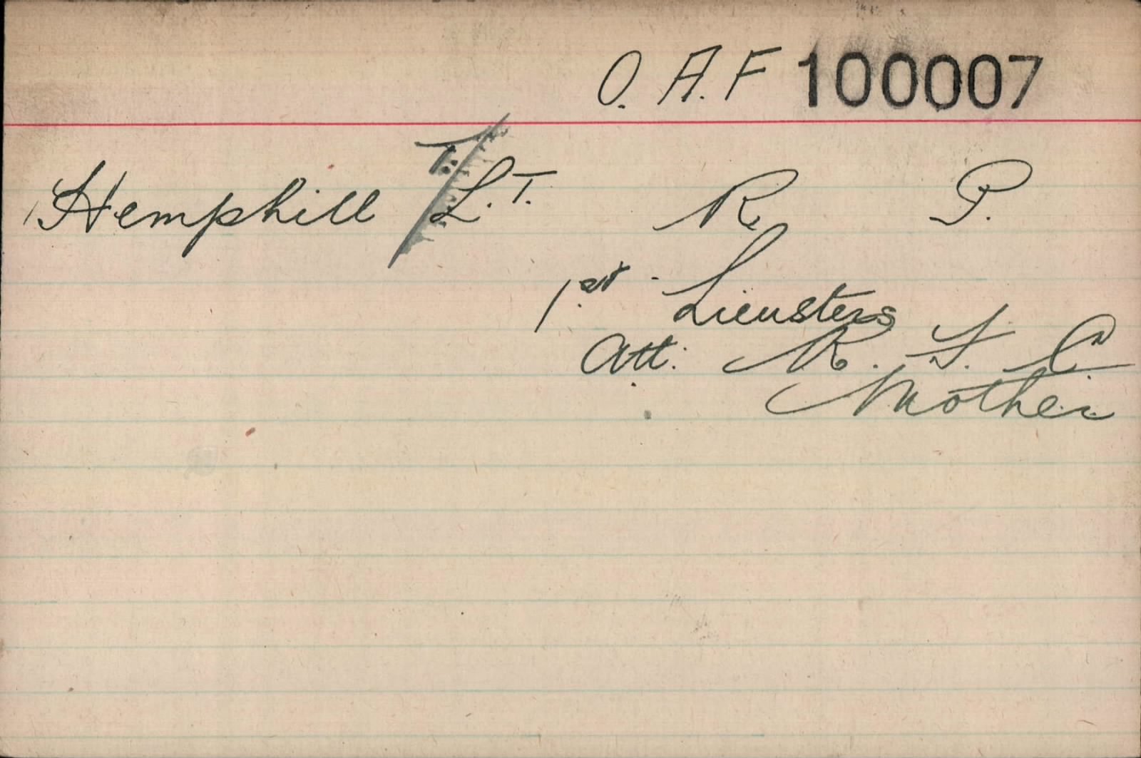 Richard Patrick Hemphill Pension Card