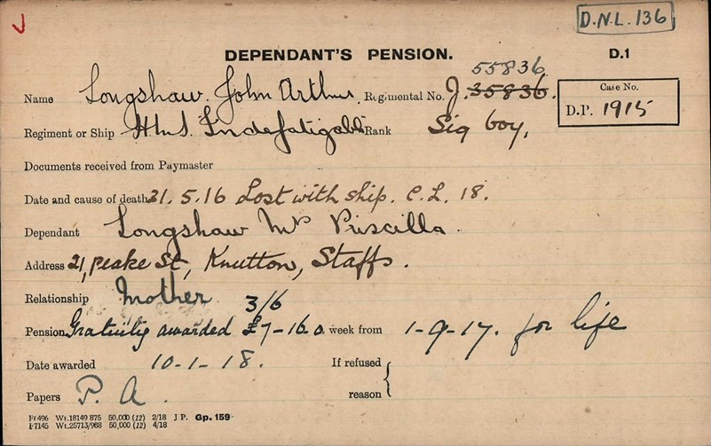 Longshaw John Arthur 55836