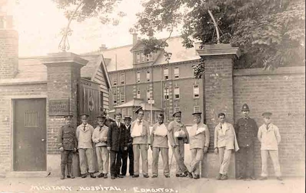 Wounded Soldiers Outside The Hospital At Edmonton.