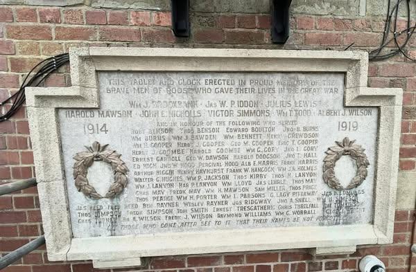Roose School War Memorial Plaque (Image Councillor Paul Griffiths)