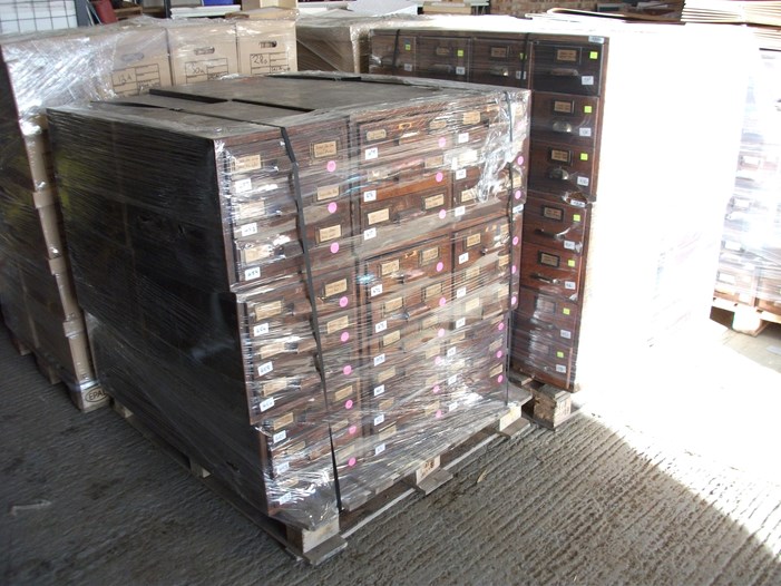 Just One Of The Pallets, Showing The Units In Which The Drawers Were Stored.