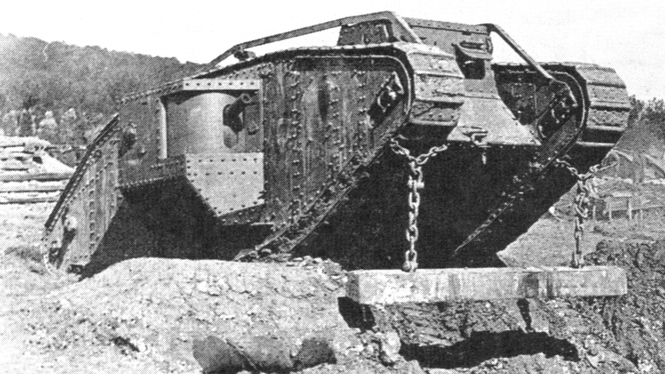 Mark IV Tank With Unditching Beam Deployed