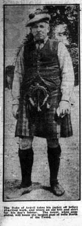 Clipping From The Daily Record, July 1928 Of The Duke
