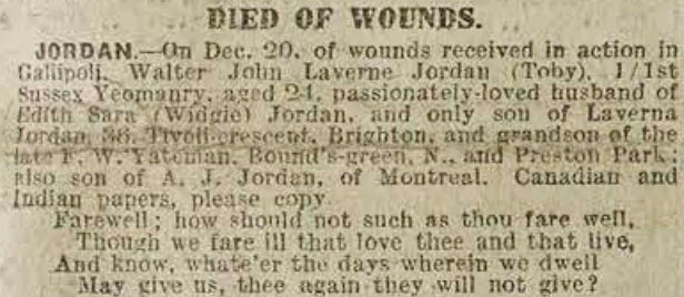 Daily Telegraph 3 January 1916