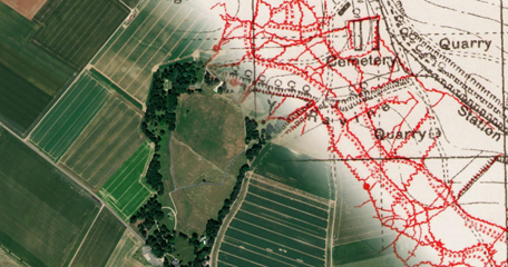Above Y Ravine On The Somme Showing How Trenchmapper Overlays Onto The Landscape