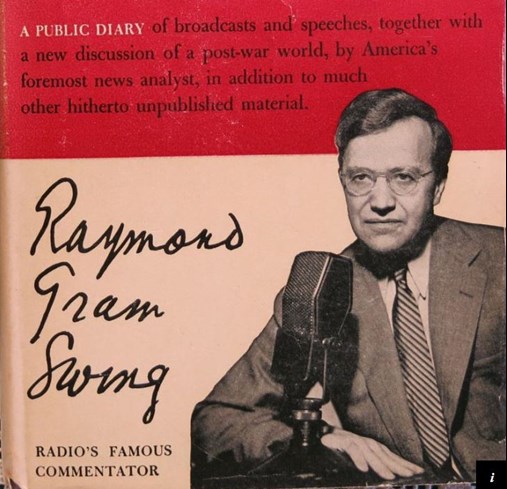Raymond Swing Shown On A Book About His Famous Broadcasts