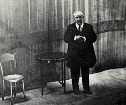 Although indistinct, this shows Horatio Bottomley on stage at The Windmill Theatre. (Ancestry Family Tree)