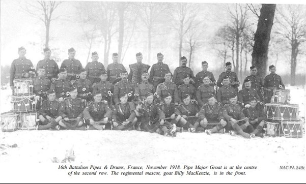 The 16Th Battalion Pipes And Drums, France November 1918 (National Archives Of Canada)