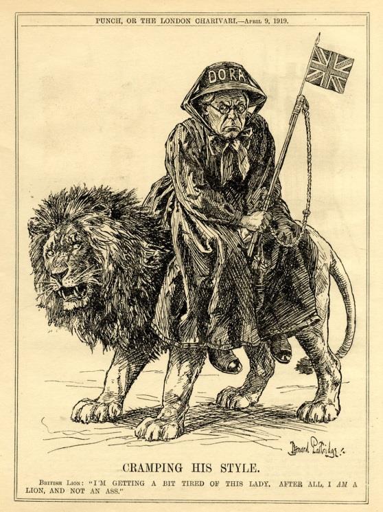 Cramping His Style Cartoon (Punch 9 April 1919)
