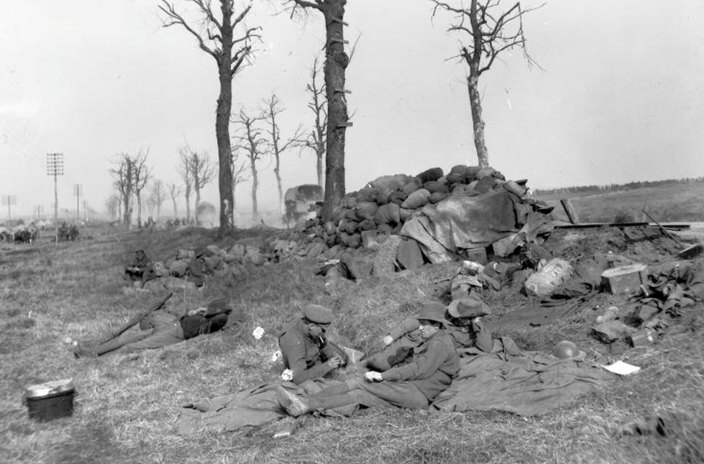 Men Of 2Nd ATC Wait For Transport With Which To Move The Pile Of The Company’S Kit Bags Near Le Sars North Of Pozieres On The Old Somme Battlefield