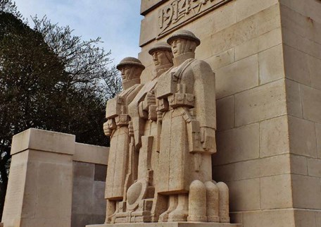 A Close Up Of The Detail Of The Soissons Memorial.