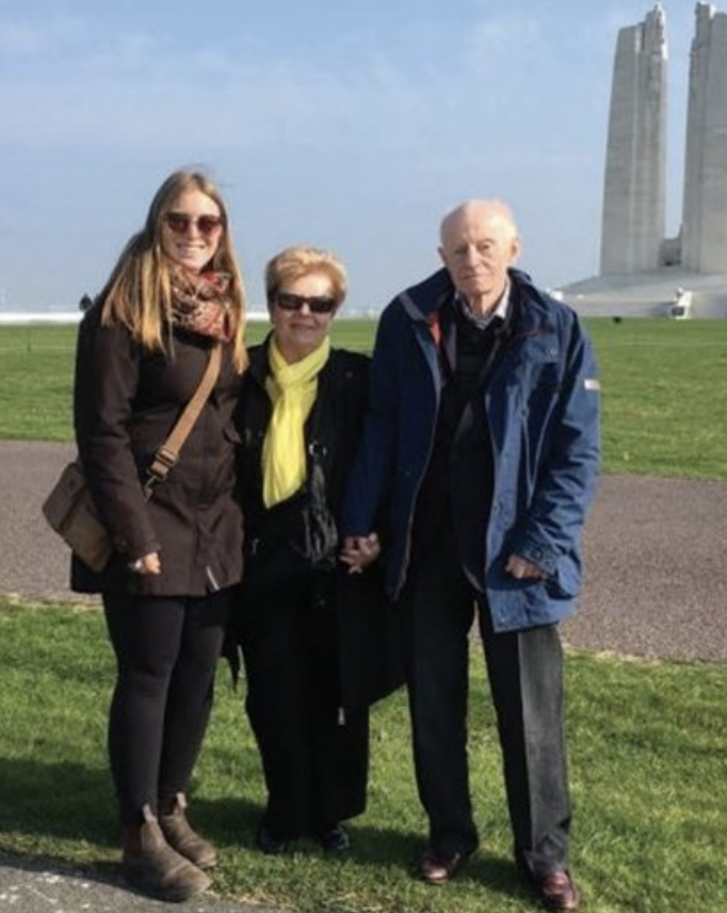 Donald At Vimy With His Wife Karen And Granddaughter Emma At The Centenary In 2017.