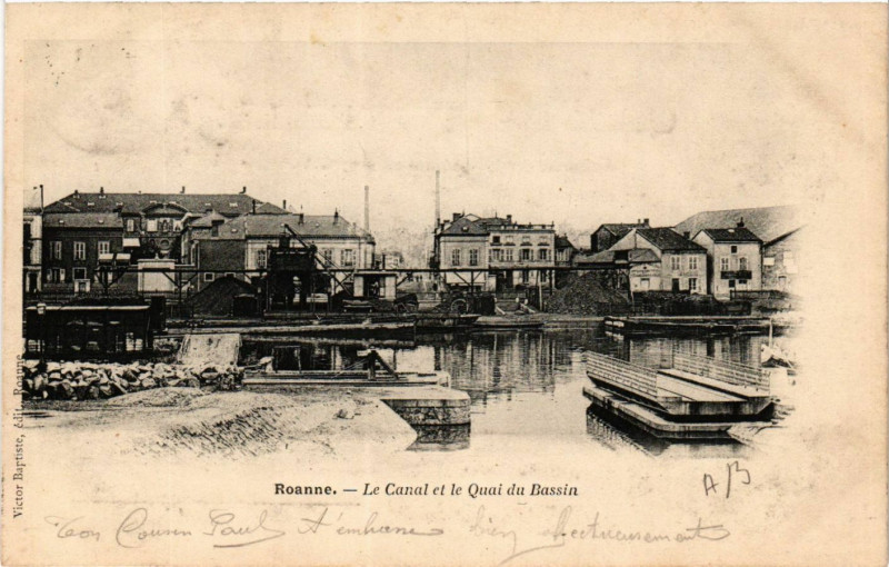 Joseph Claudius Descotes Roanne Roanne Canal Quai Bassin