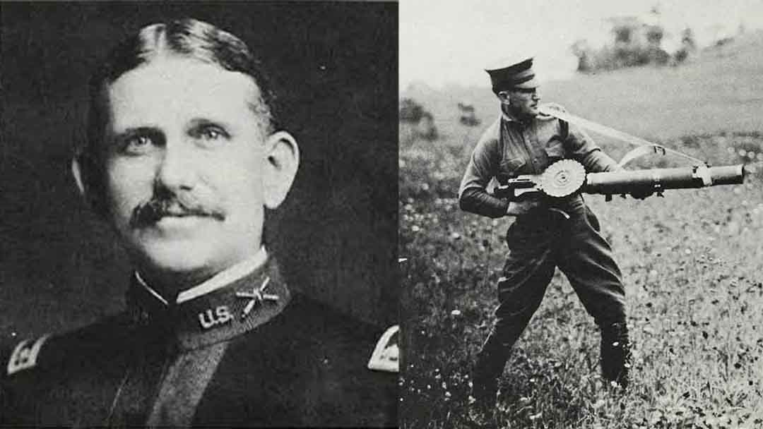 Isaac Newton Lewis And Gunner Firing Early Model From The Hip (Weighed 26 Lbs)