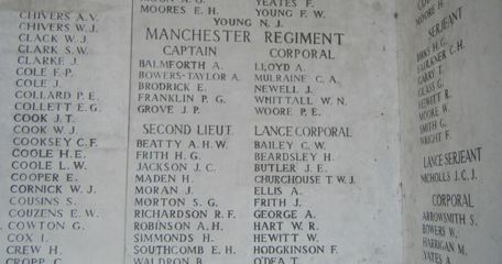 Manchester Regiment At Menin Gate
