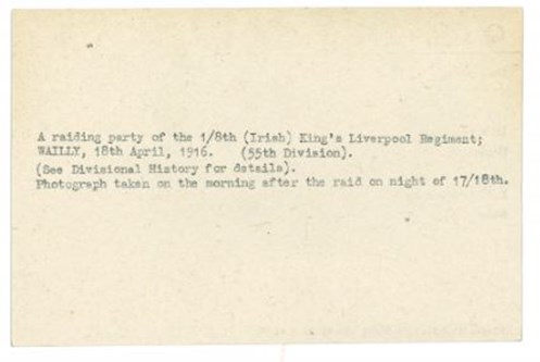 IWM Card Index Showing The Full Caption On The Reverse...