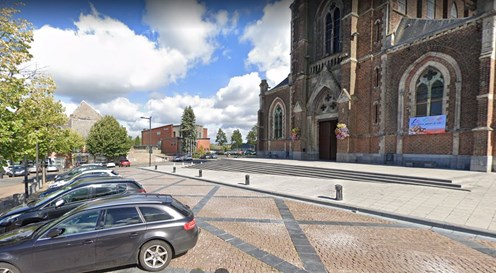 Hautmont Square Today, The Guns And Bandstand Long Gone, The Square Outside The Church Is Easy Recognisable