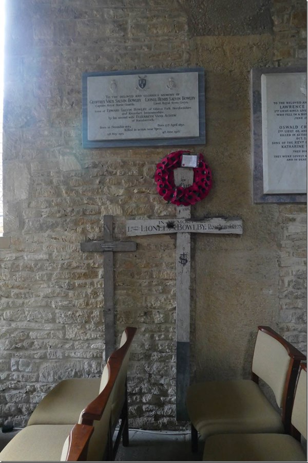The Two Wooden Grave Markers For Lionel And Geoffrey At St Lawrence Parish Church, Marston St Lawrence. The Above Images Are Courtesy Of Mark And Janet Ratcliff