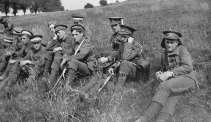 Boys from Uppingham School looking less than pleased with a forced march