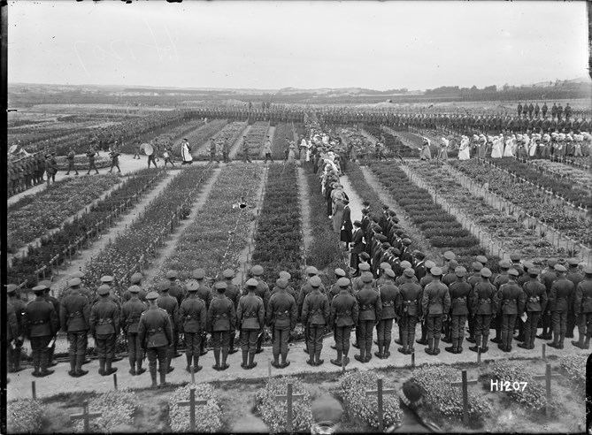 A General View Of The Procession At The Great Memorial Service Held In A British Military Cemetery In Etaples