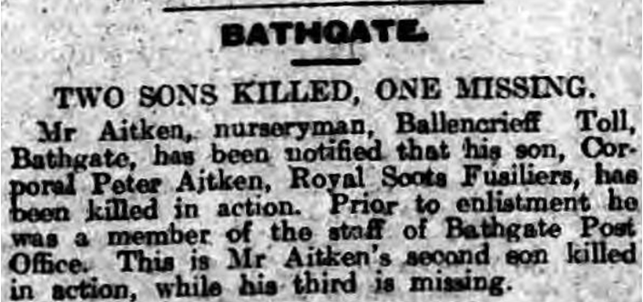 Peter Aitken Newspaper