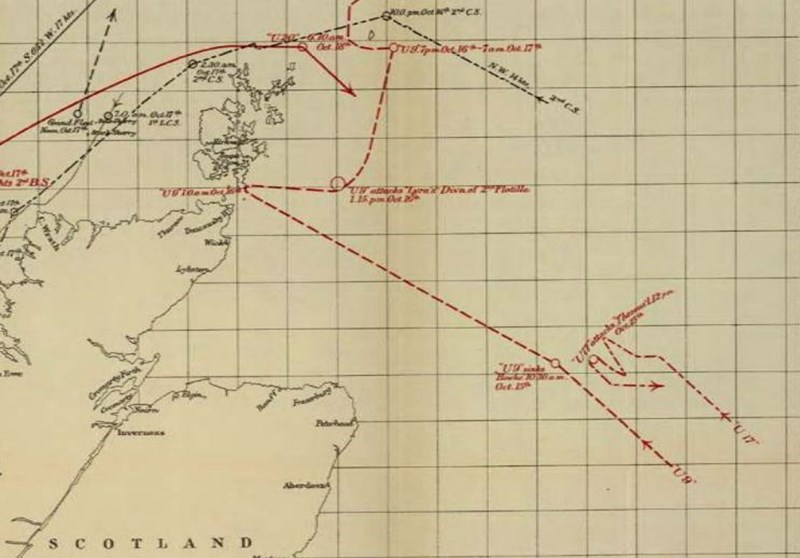 The Tracks Of The Various Vessels Involved.