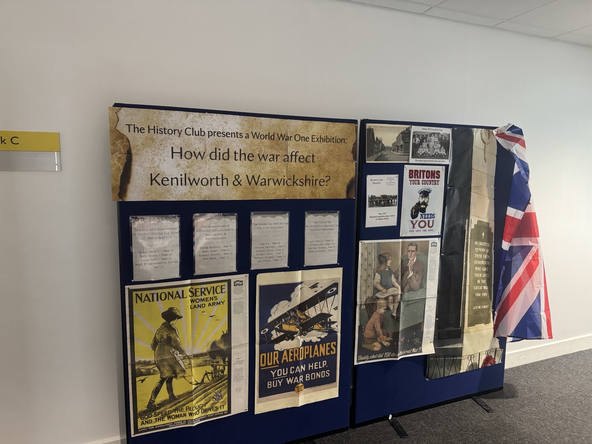 History Club WWI Exhibition Intro