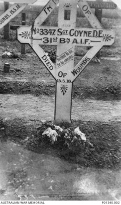 The Original Grave Marker At Vignacourt British Cemetery