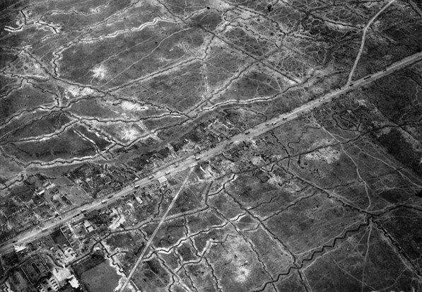 Kite Balloon View Of The Trench Lines Around Arras